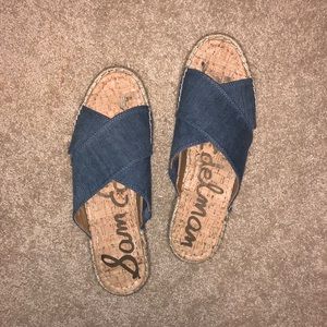 Sam Edelman Denim Platform Espadrilles Sandal